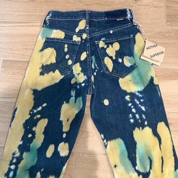 MOTHER SUPERIOR jeans Lava Lamp 24 The Trasher Flood style NEW high waisted - Picture 14 of 16